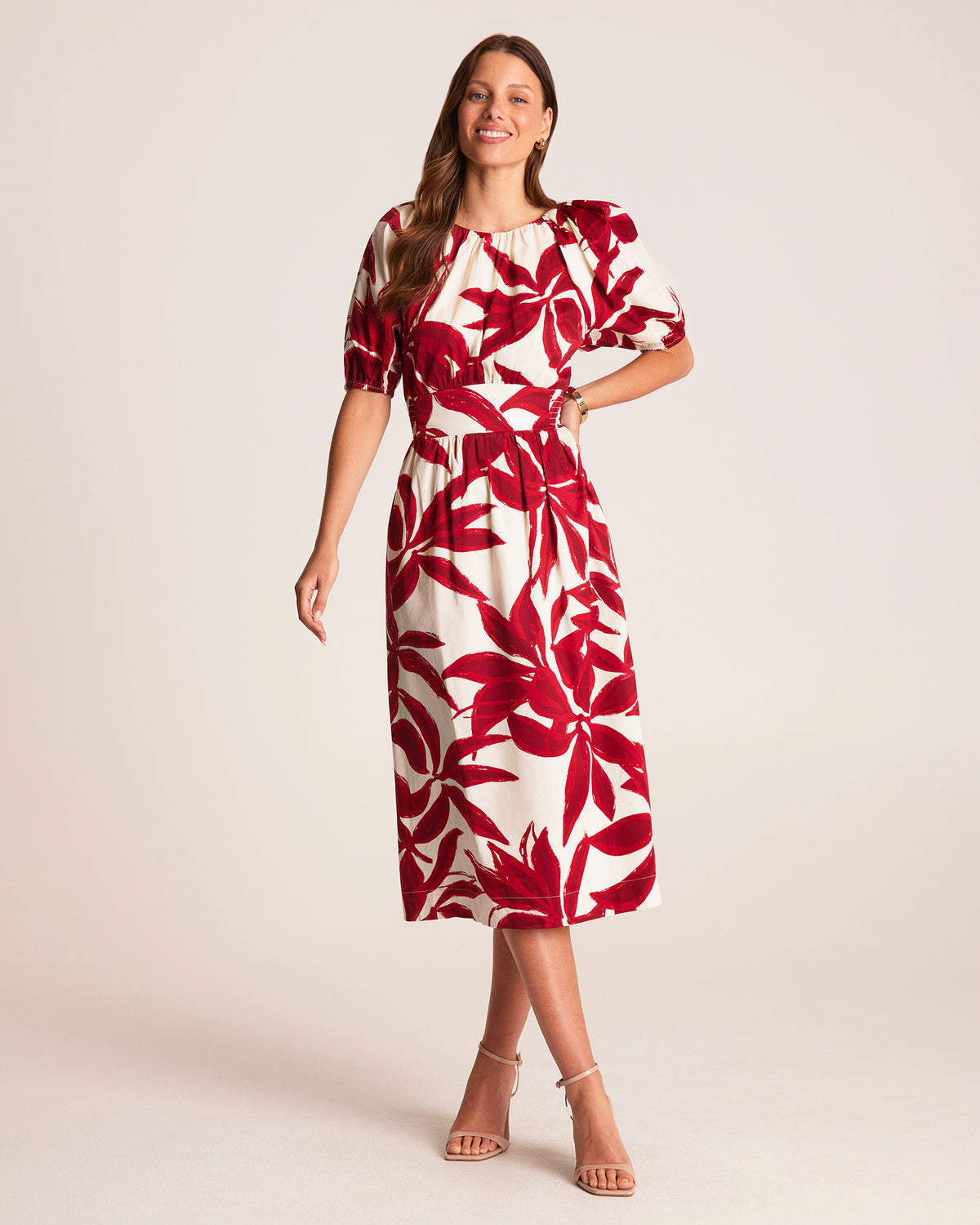 Mademoiselle Dress - Cream/Poppy - Stella Clothing