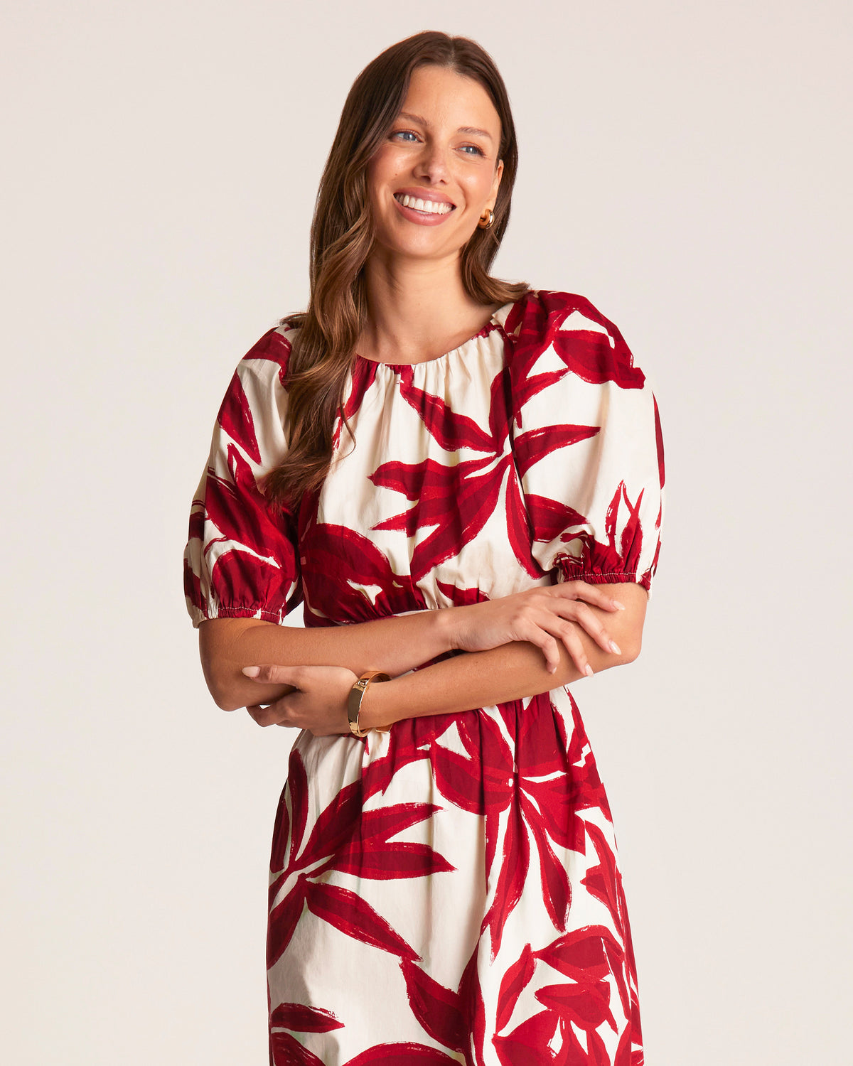 Mademoiselle Dress - Cream/Poppy - Stella Clothing
