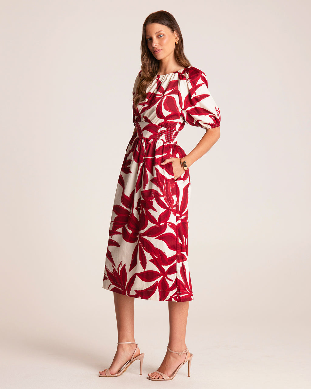 Mademoiselle Dress - Cream/Poppy - Stella Clothing
