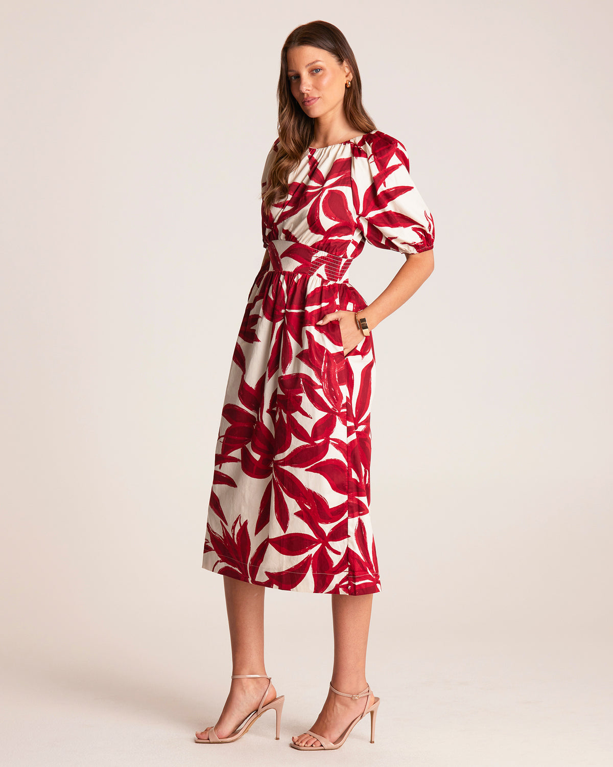 Mademoiselle Dress - Cream/Poppy - Stella Clothing
