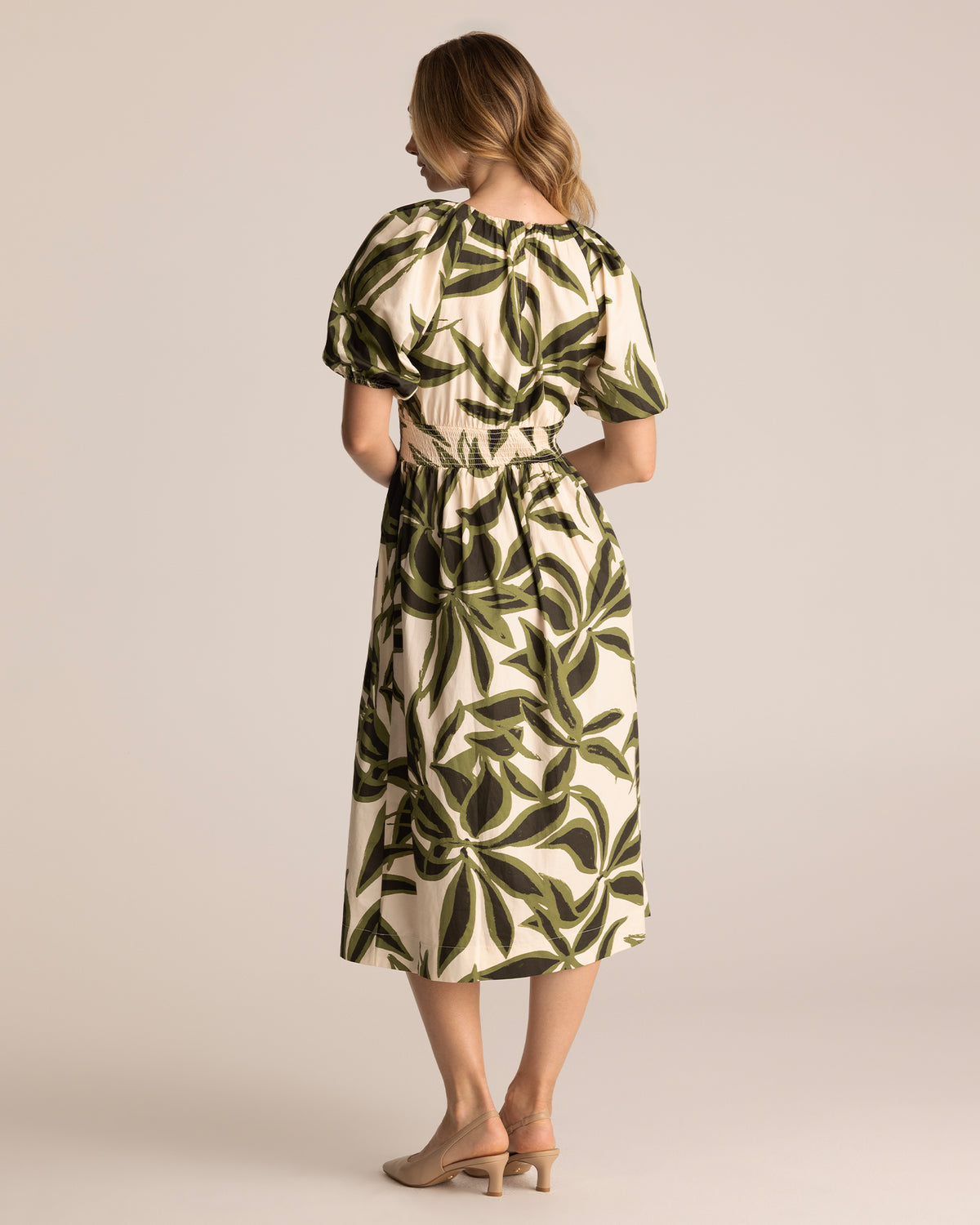 Mademoiselle Dress - Cream/Olive - Stella Clothing
