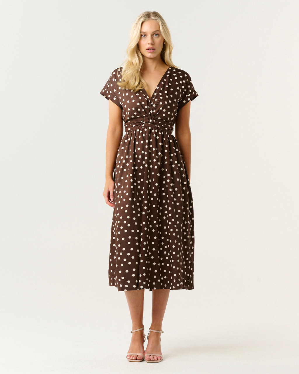 POLLIE DRESS - PECAN/CREAM - Stella Clothing