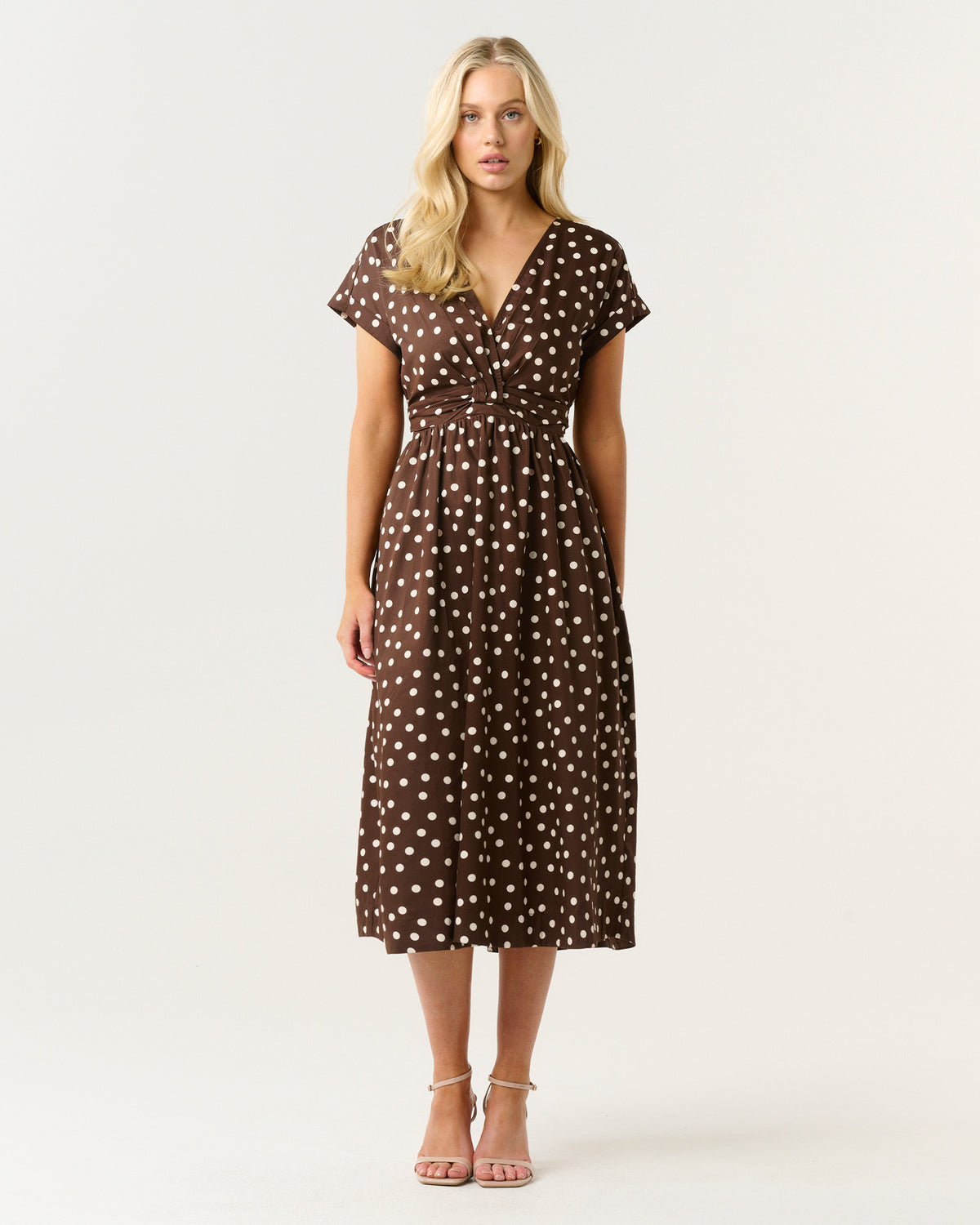 POLLIE DRESS - PECAN/CREAM - Stella Clothing