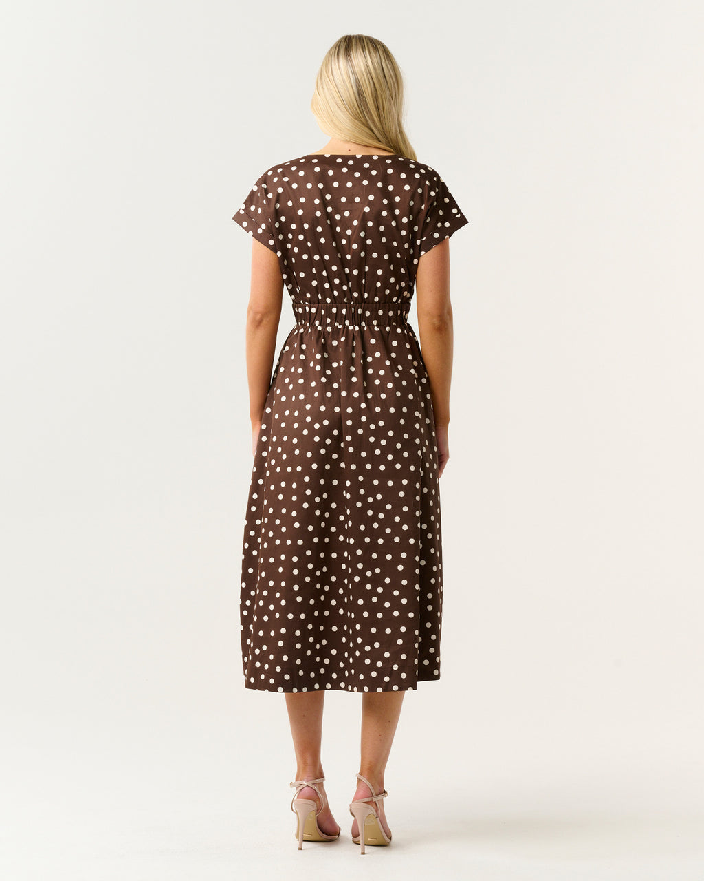 POLLIE DRESS - PECAN/CREAM - Stella Clothing