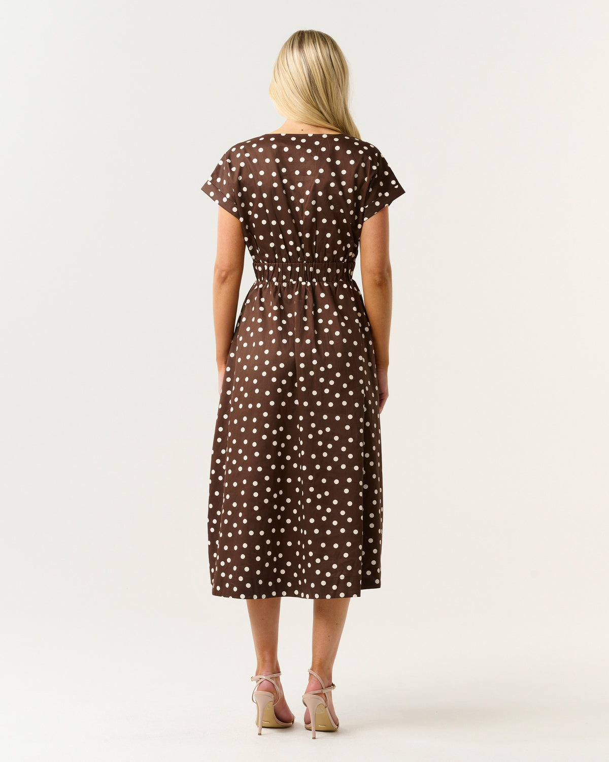 POLLIE DRESS - PECAN/CREAM - Stella Clothing