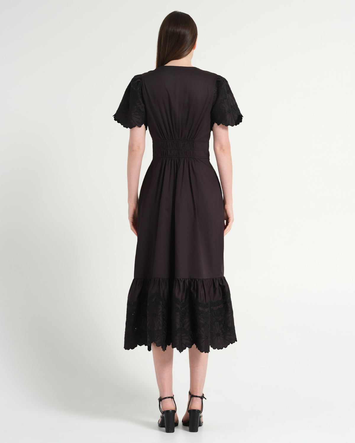 Women's black cotton midi dress | Day dress in Australia | Stella