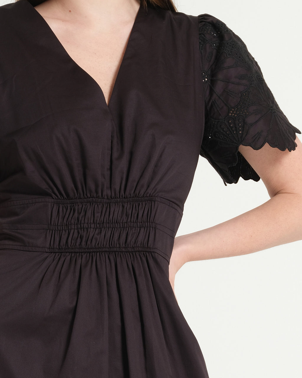 Women's black cotton midi dress | Day dress in Australia | Stella