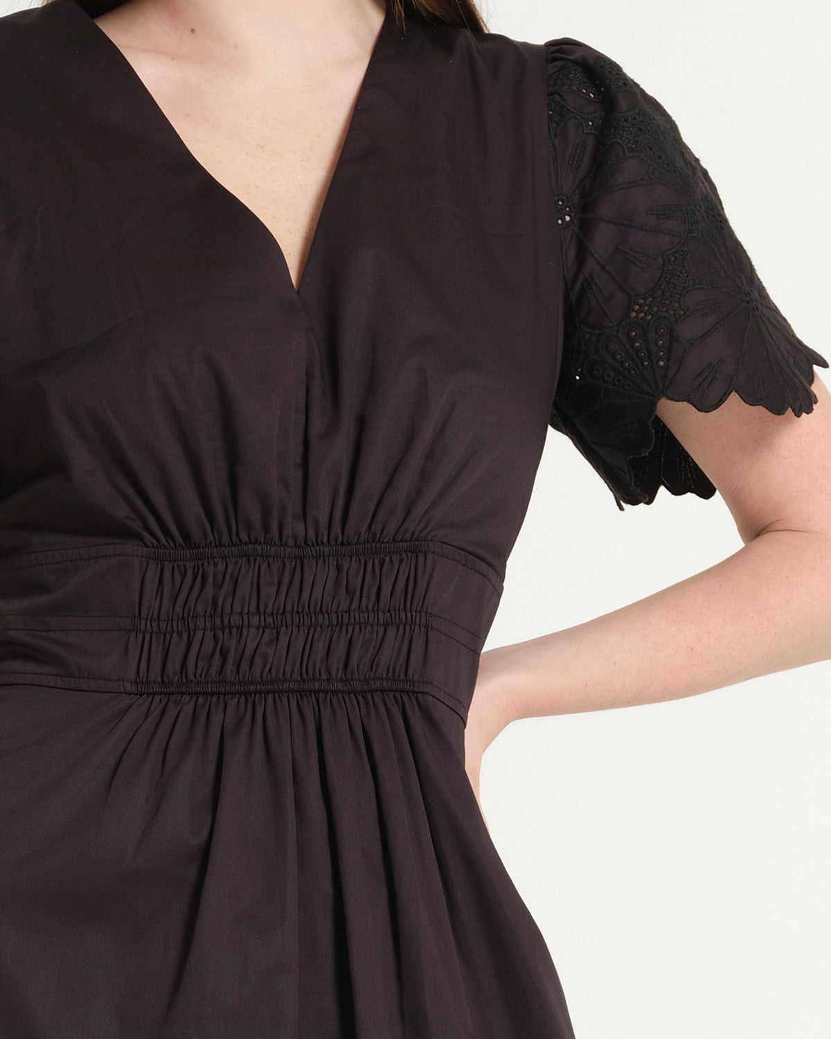 Women's black cotton midi dress | Day dress in Australia | Stella
