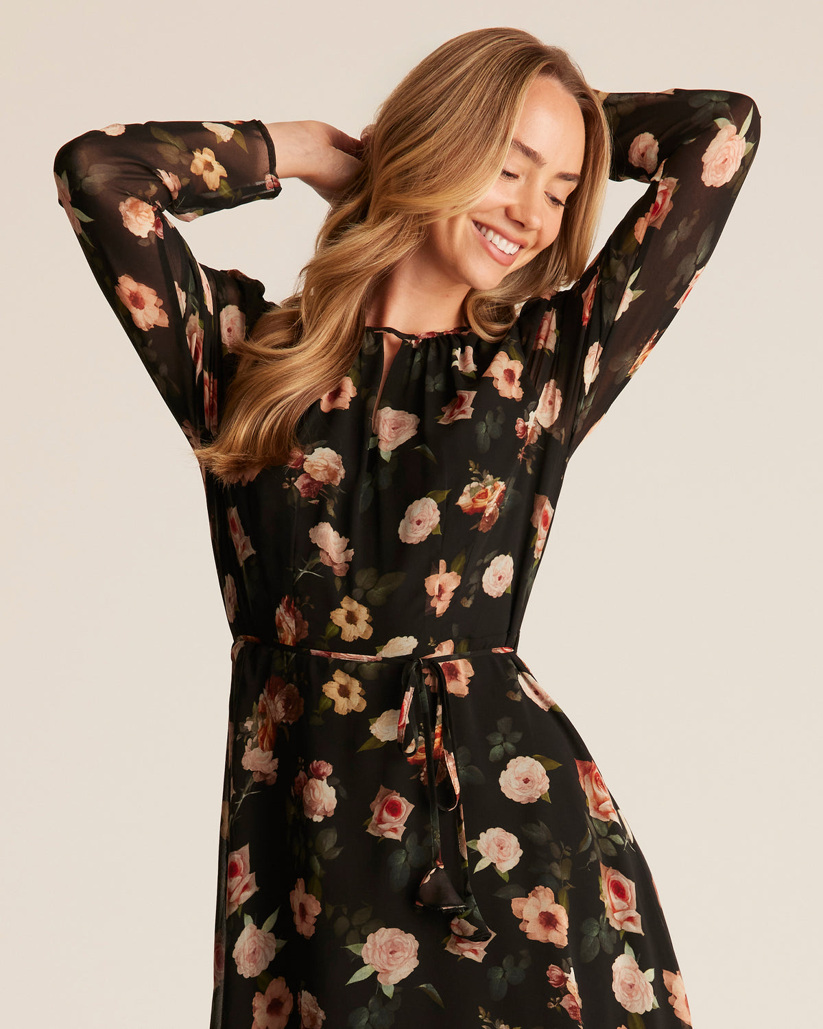 Melanie Dress - Black Blooms - Stella Clothing
