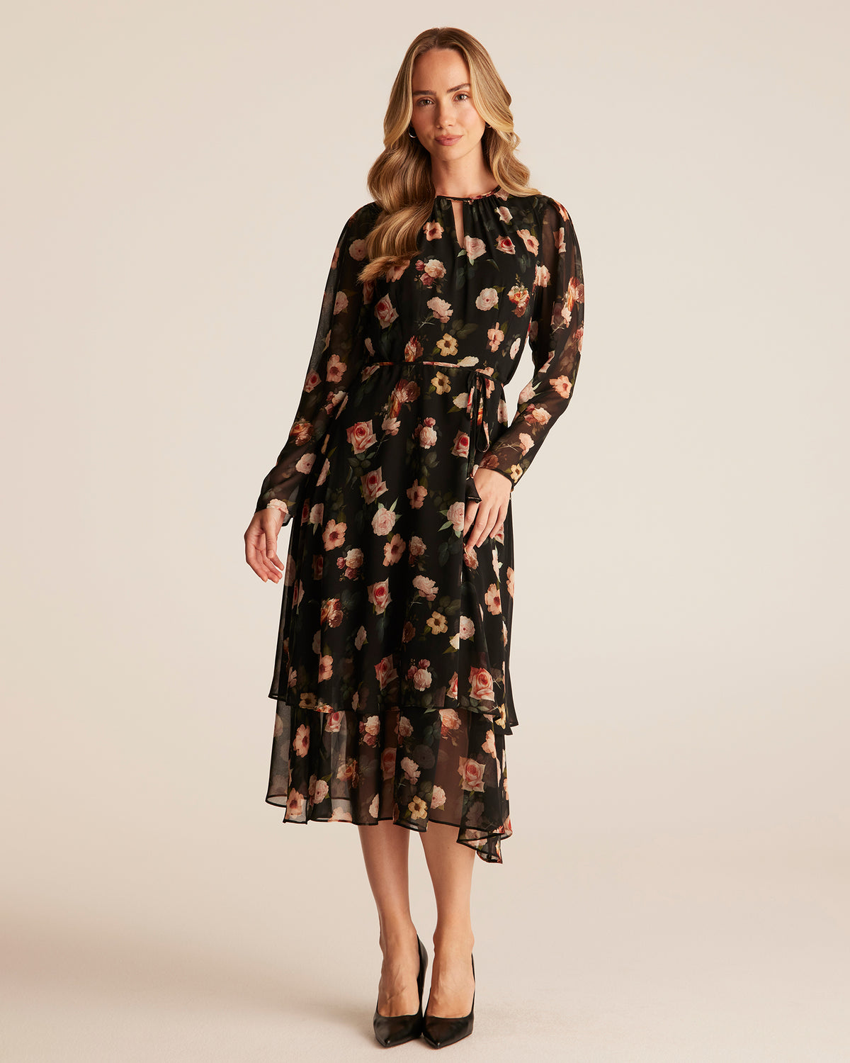 Melanie Dress - Black Blooms - Stella Clothing

