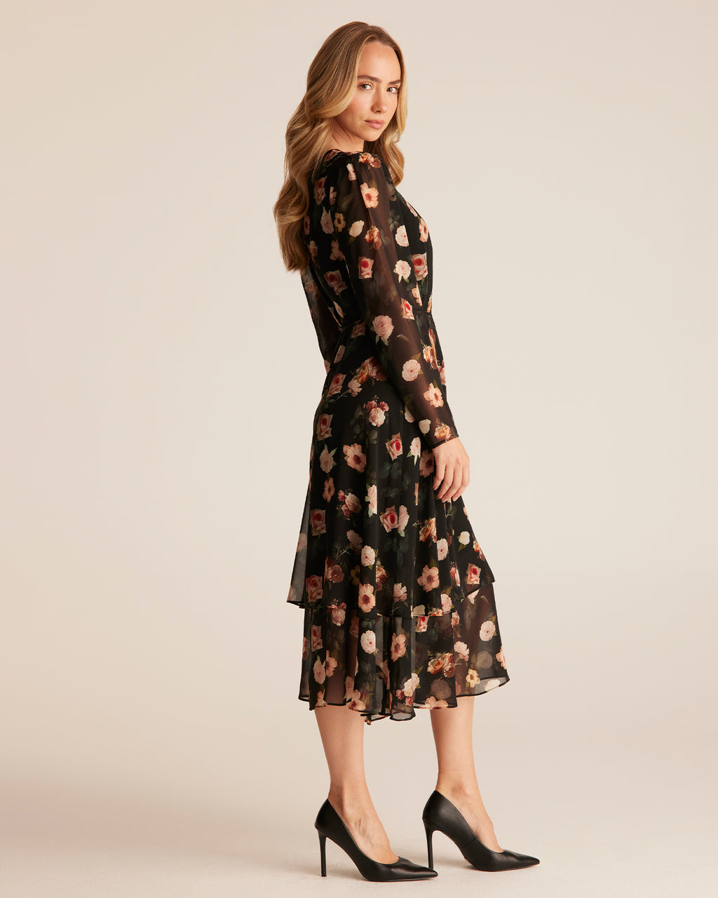 Melanie Dress - Black Blooms - Stella Clothing
