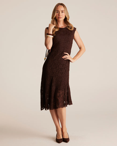 Fiona Dress - Choc - Stella Clothing

