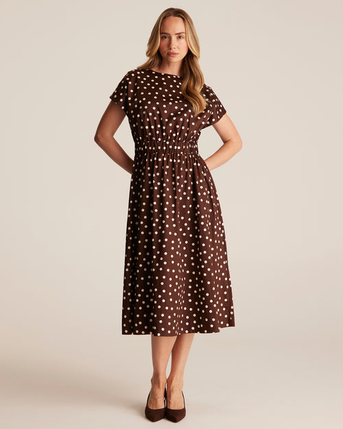 Danila Dress - Pecan/Cream - Stella Clothing
