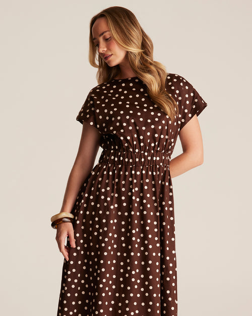 Danila Dress - Pecan/Cream - Stella Clothing
