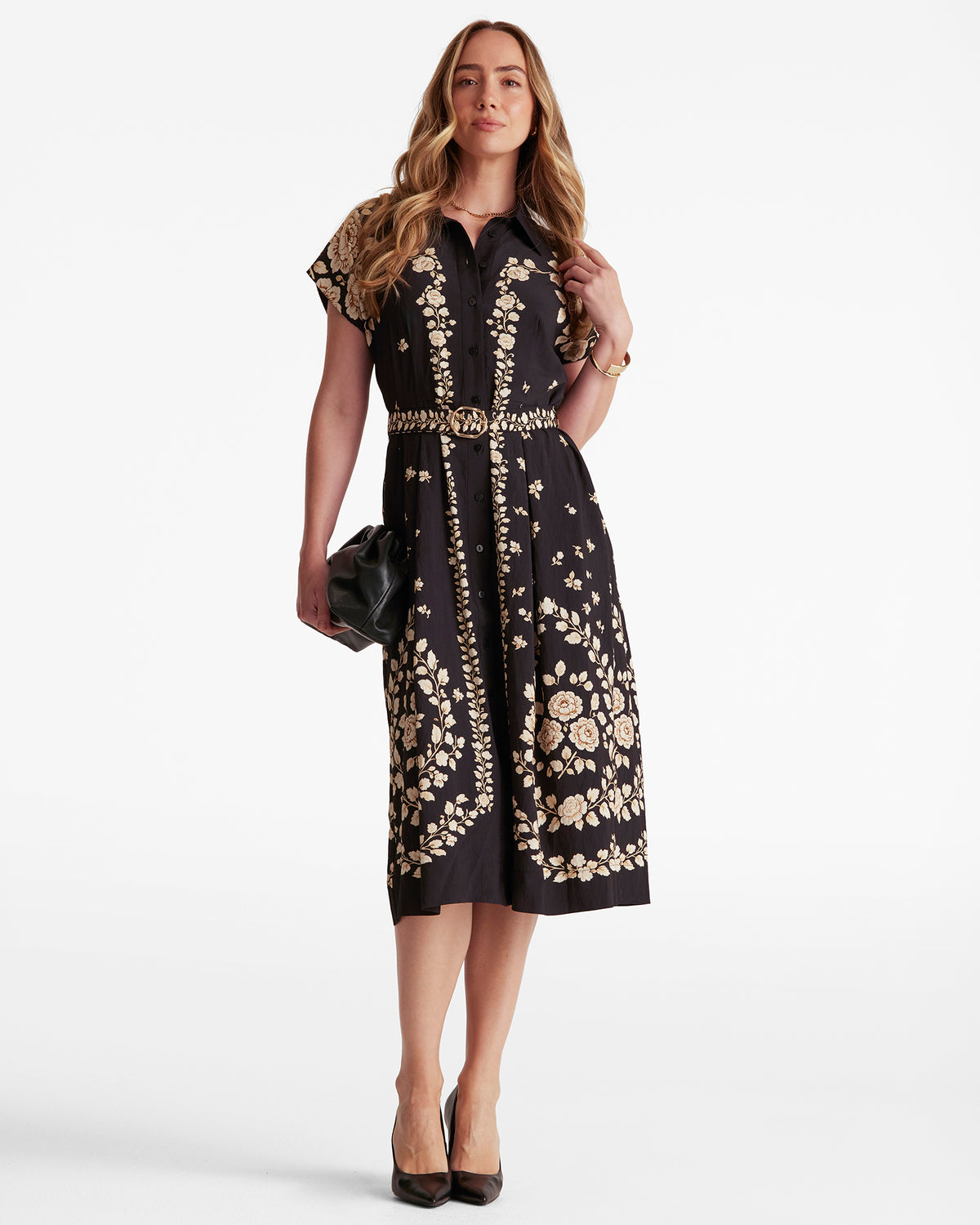 Angela Dress in Golden Night Florals