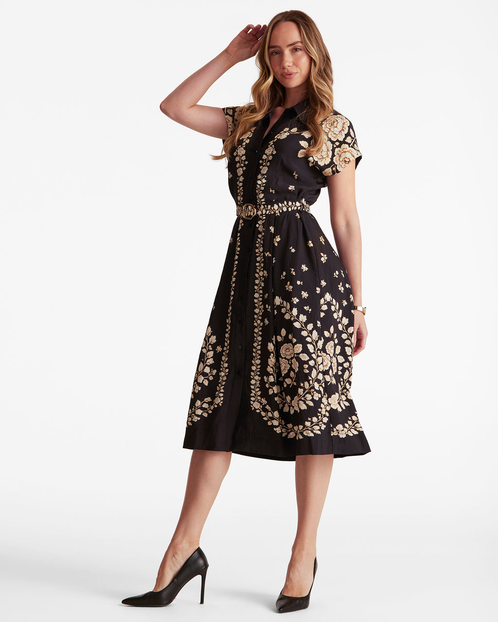 Angela Dress in Golden Night Florals
