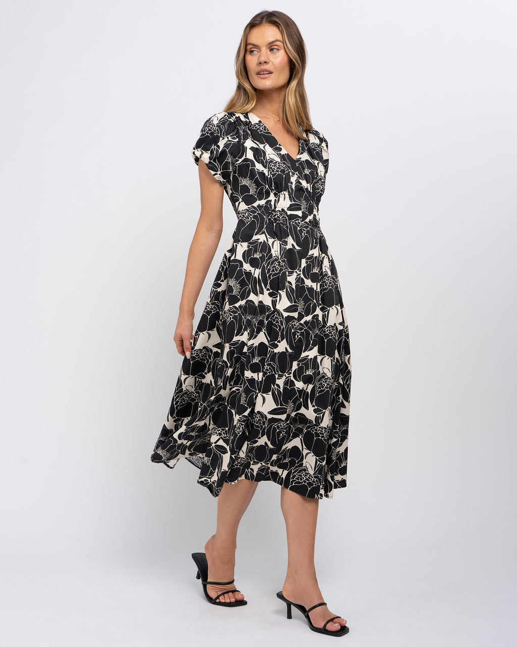 Abbey Women's Peony Floral Midi Dress