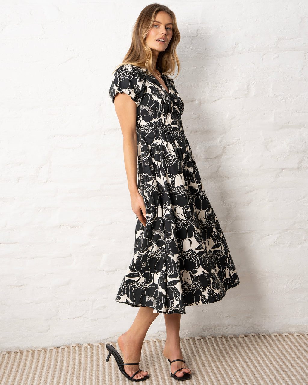 Abbey Women's Peony Floral Midi Dress