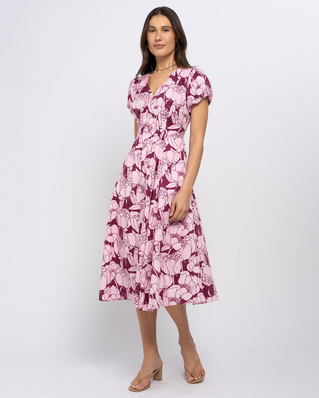 Stella Women's Abbey Midi Dress - Pink Floral