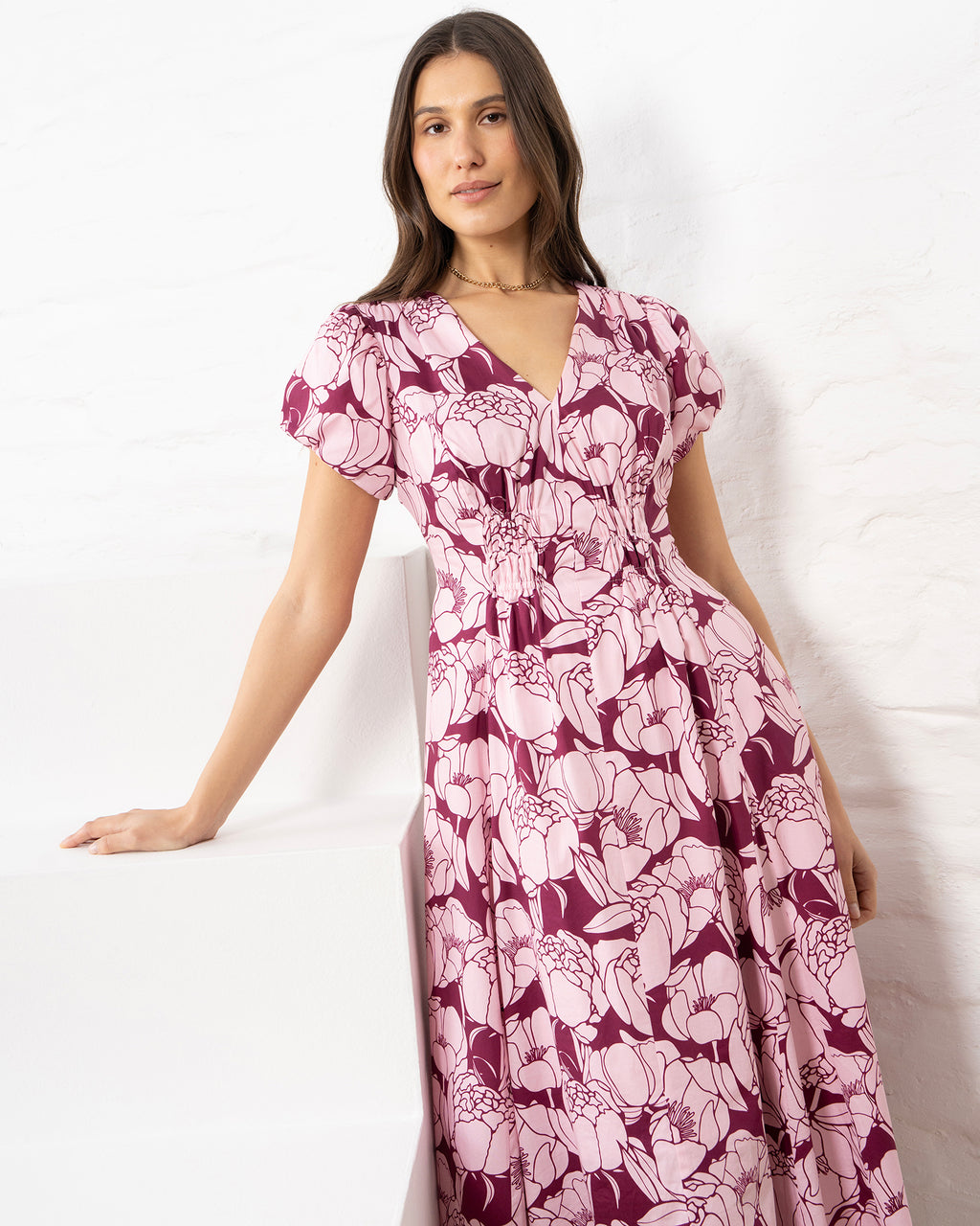 Stella Women's Abbey Midi Dress - Pink Floral