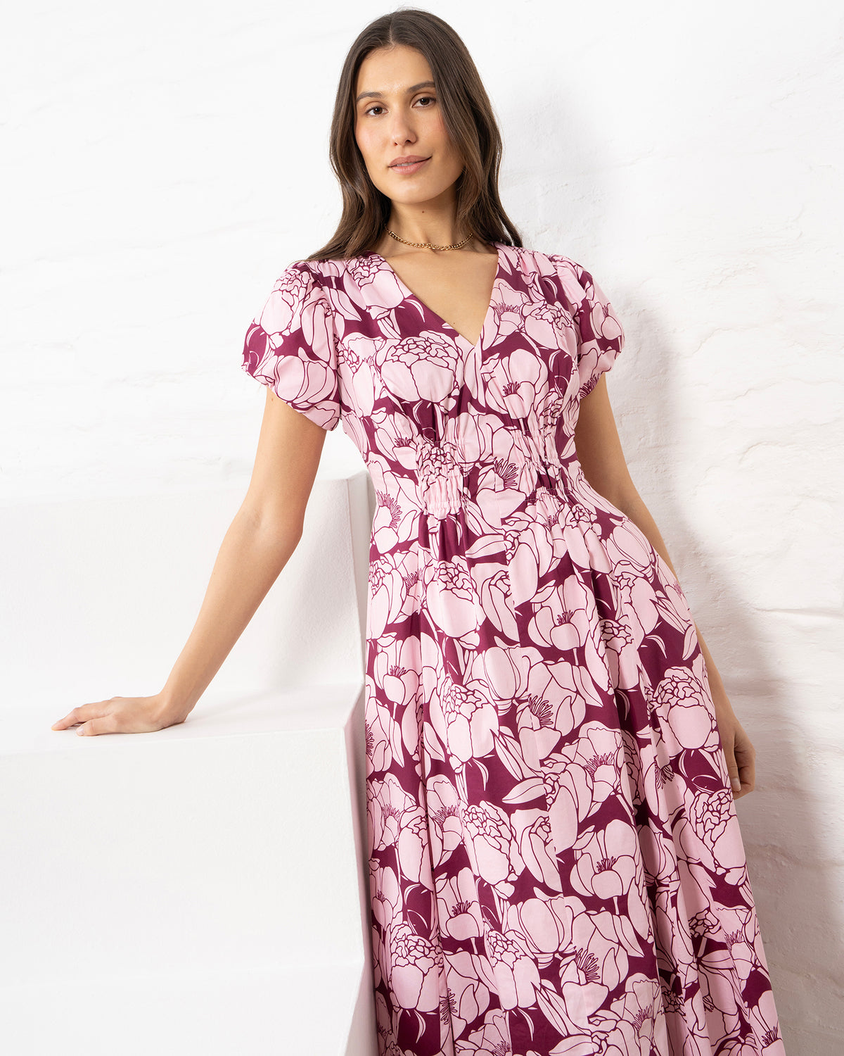 Stella Women's Abbey Midi Dress - Pink Floral