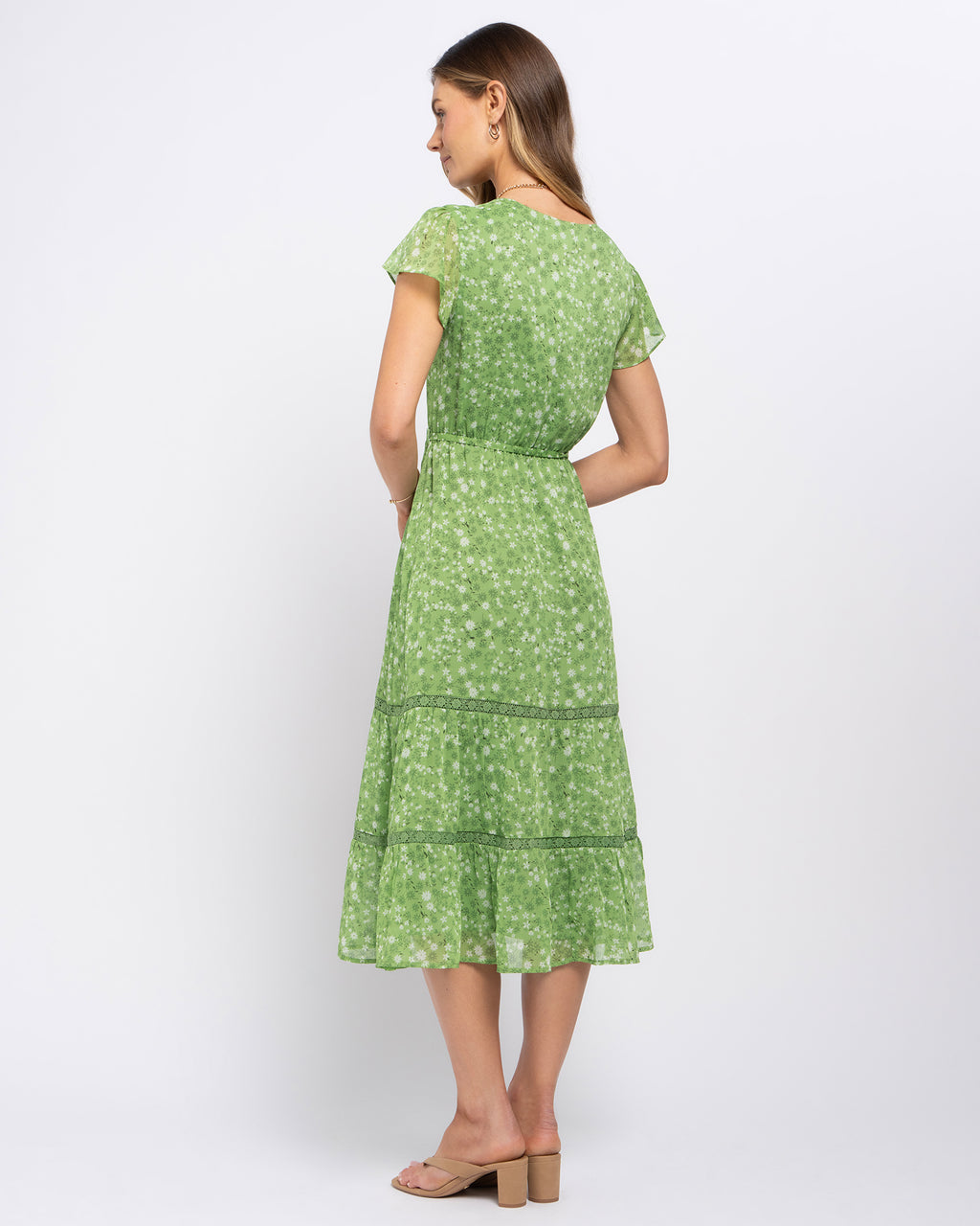 Margot Dress in Green Bloom