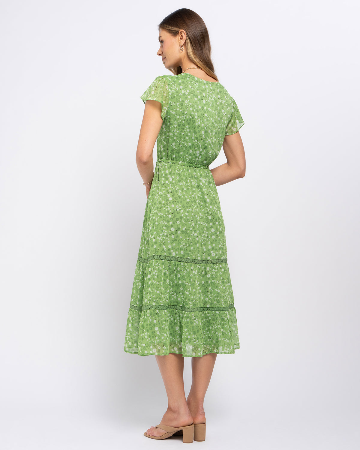 Margot Dress in Green Bloom