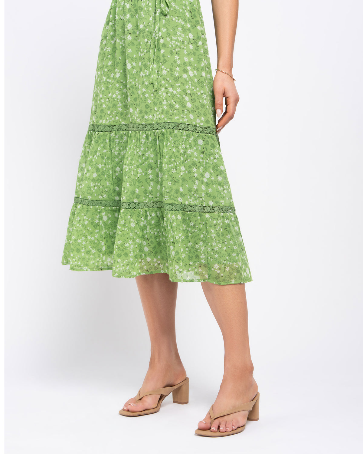 Margot Dress in Green Bloom