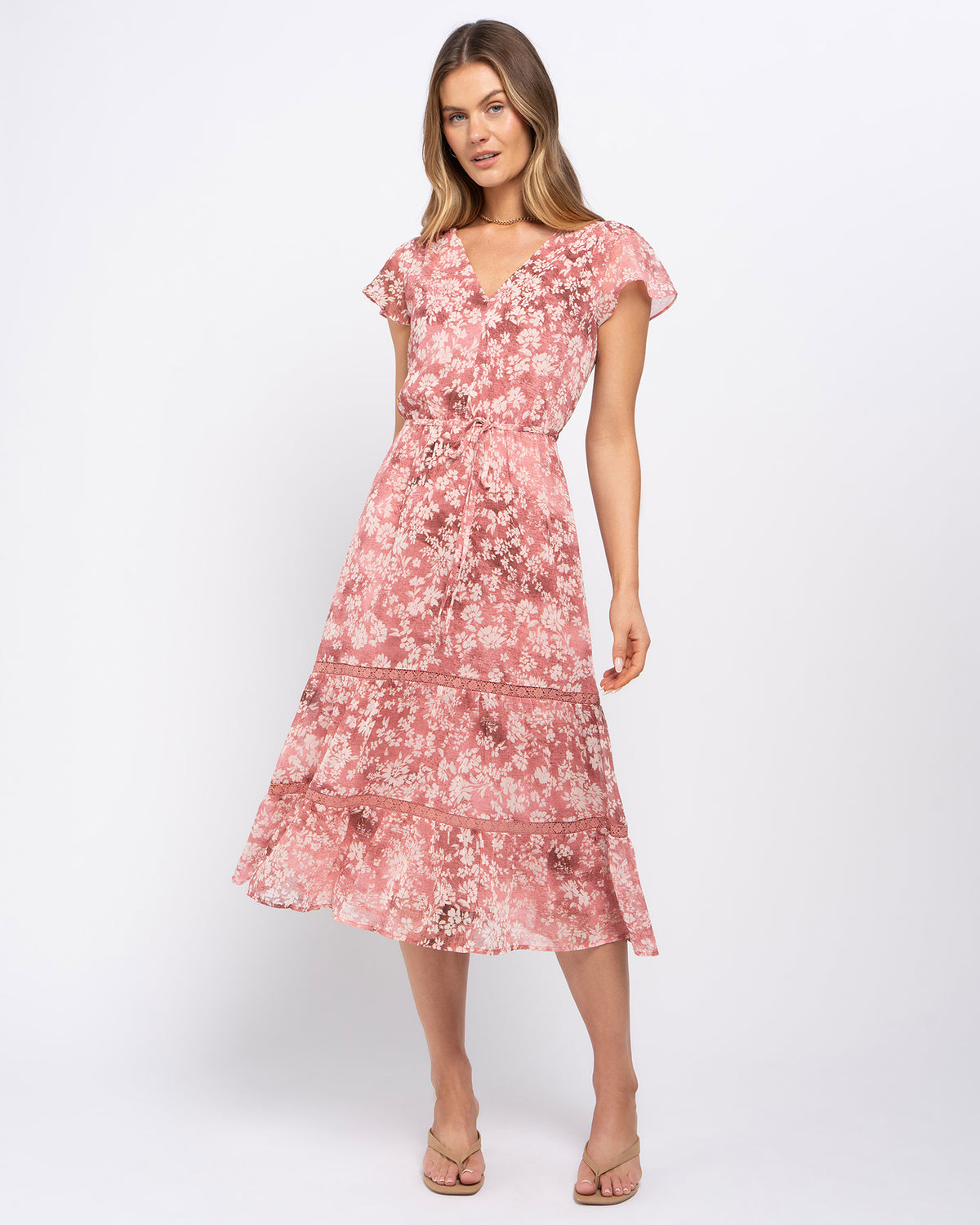 Margot Dress in Pink Ditsy