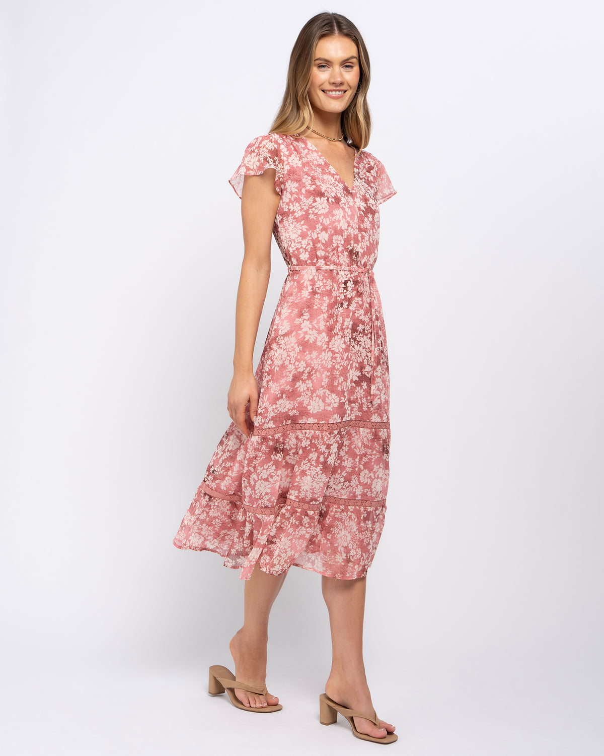 Margot Dress in Pink Ditsy