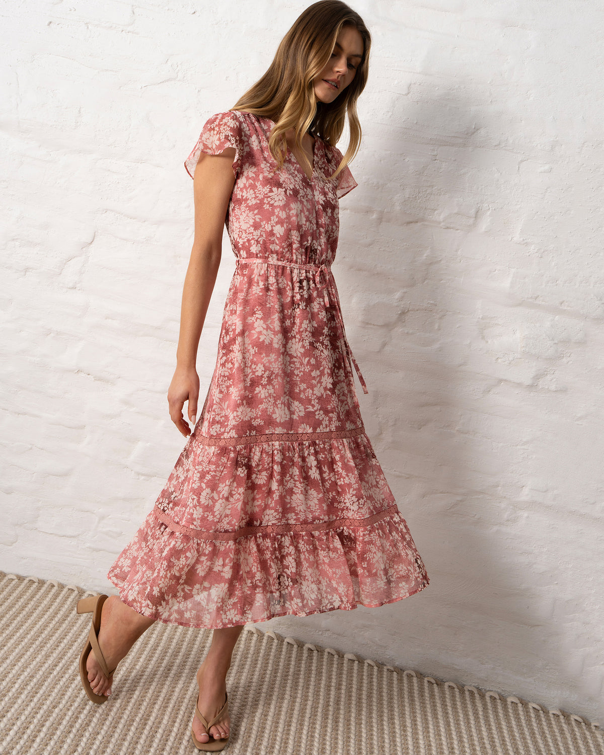 Margot Dress in Pink Ditsy