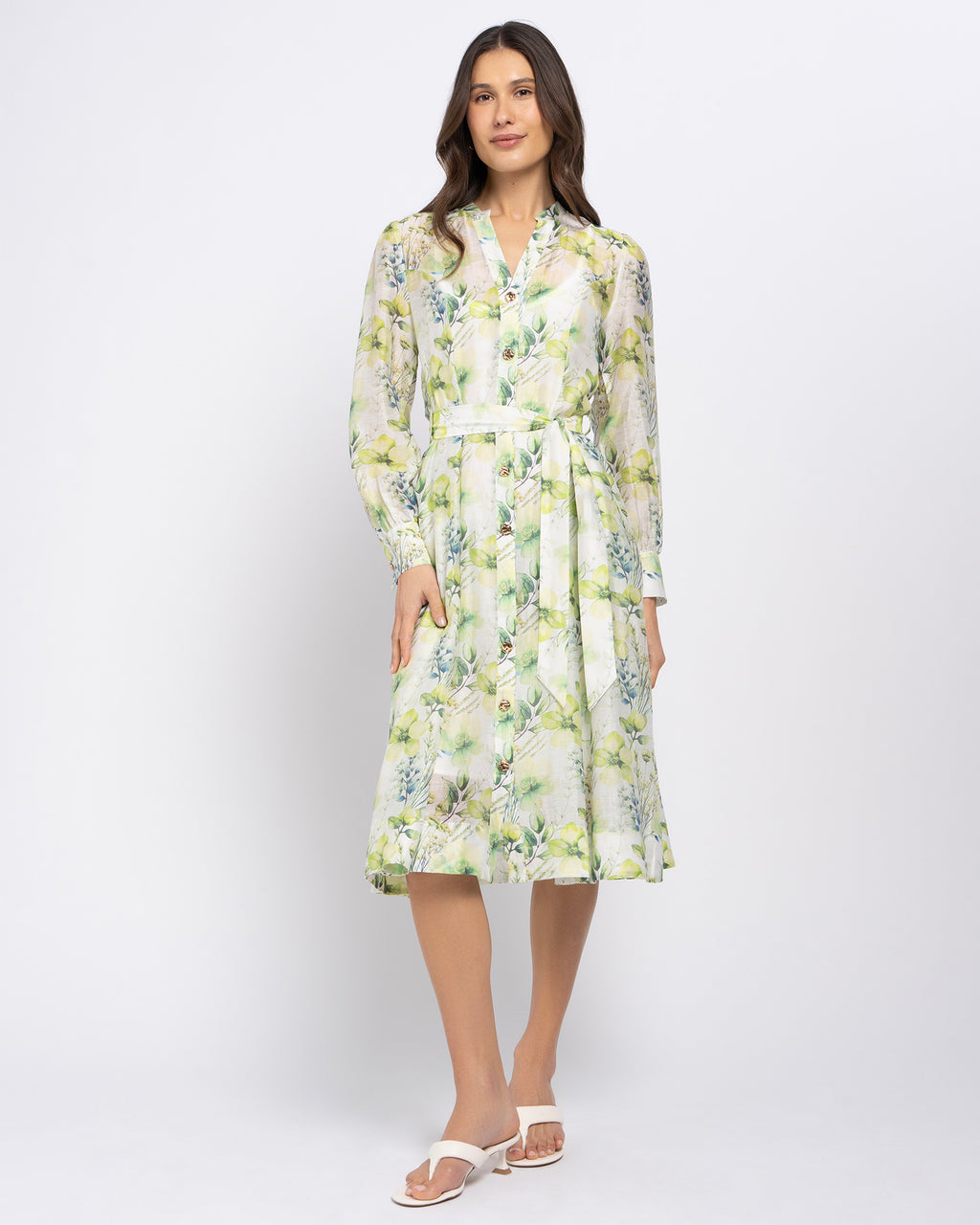 Maddie Women's Green Floral Midi Dress