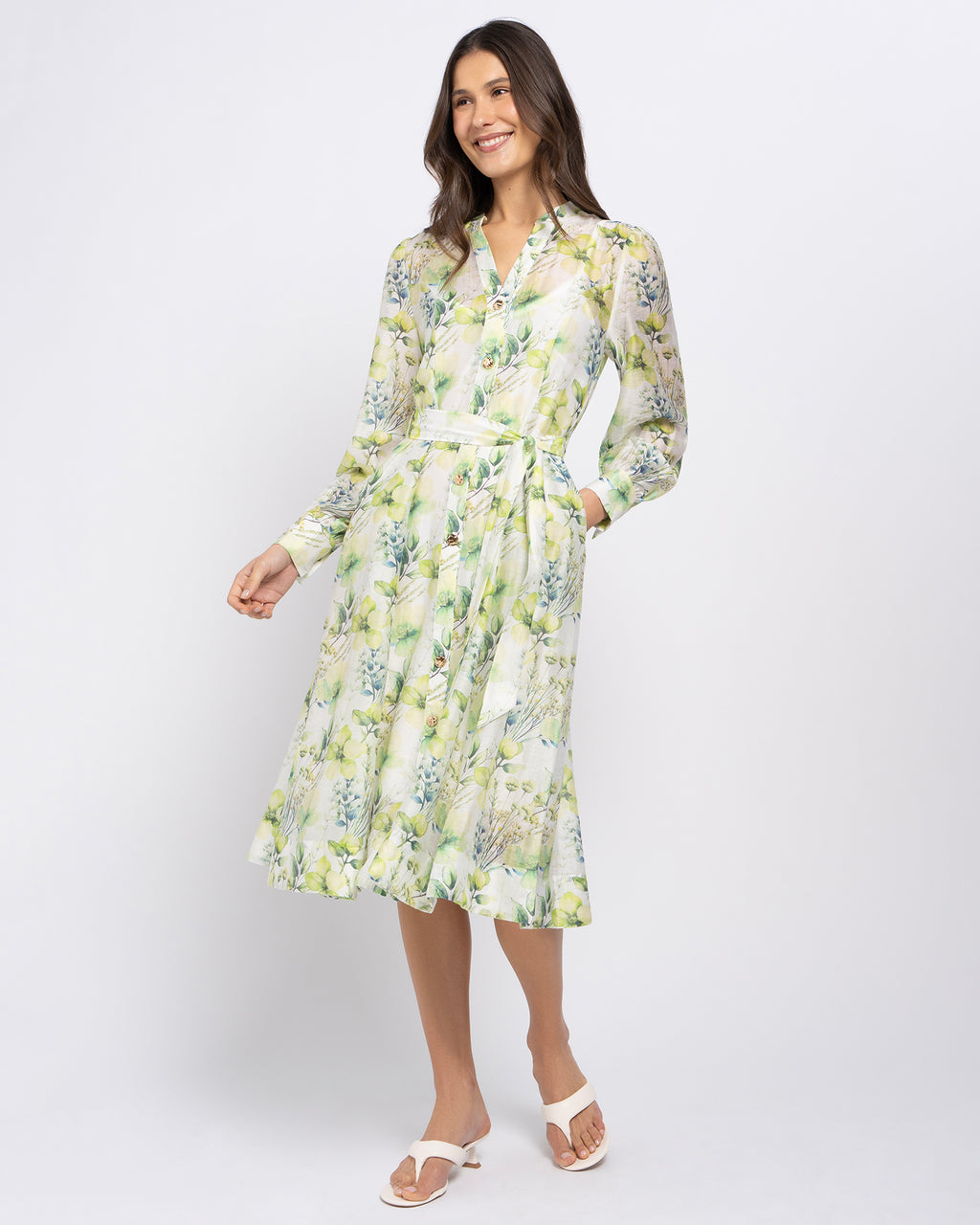Maddie Women's Green Floral Midi Dress