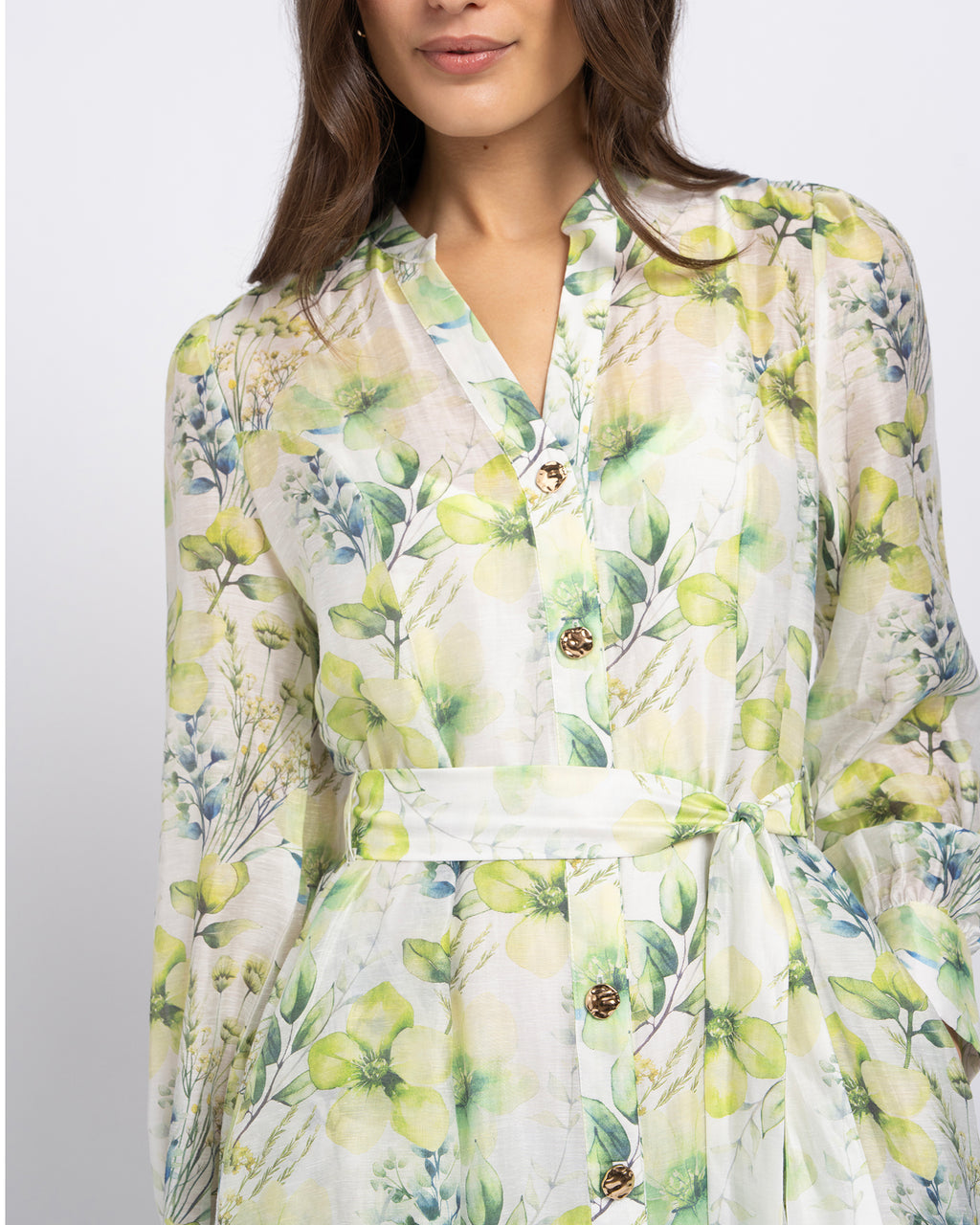 Maddie Women's Green Floral Midi Dress