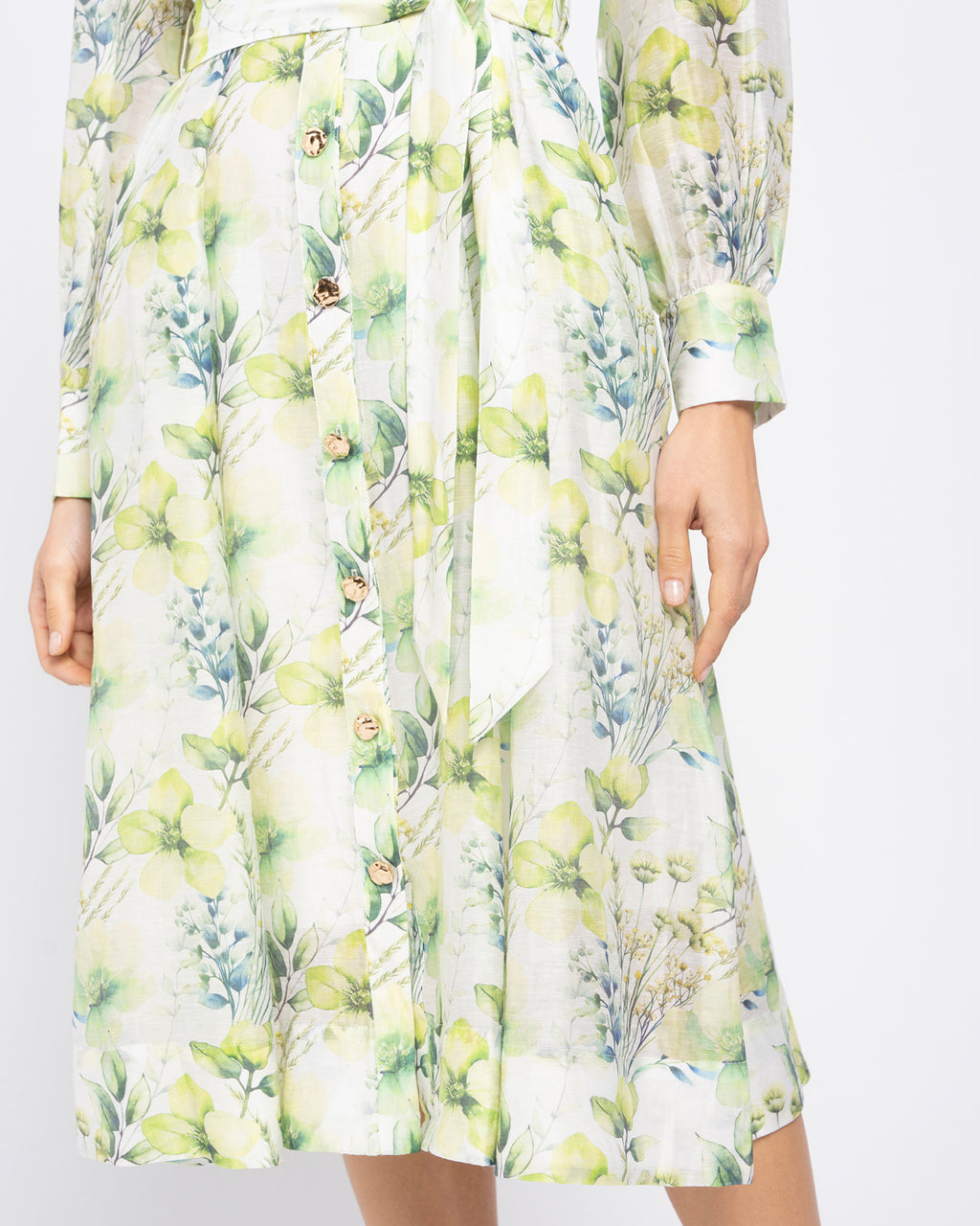Maddie Women's Green Floral Midi Dress