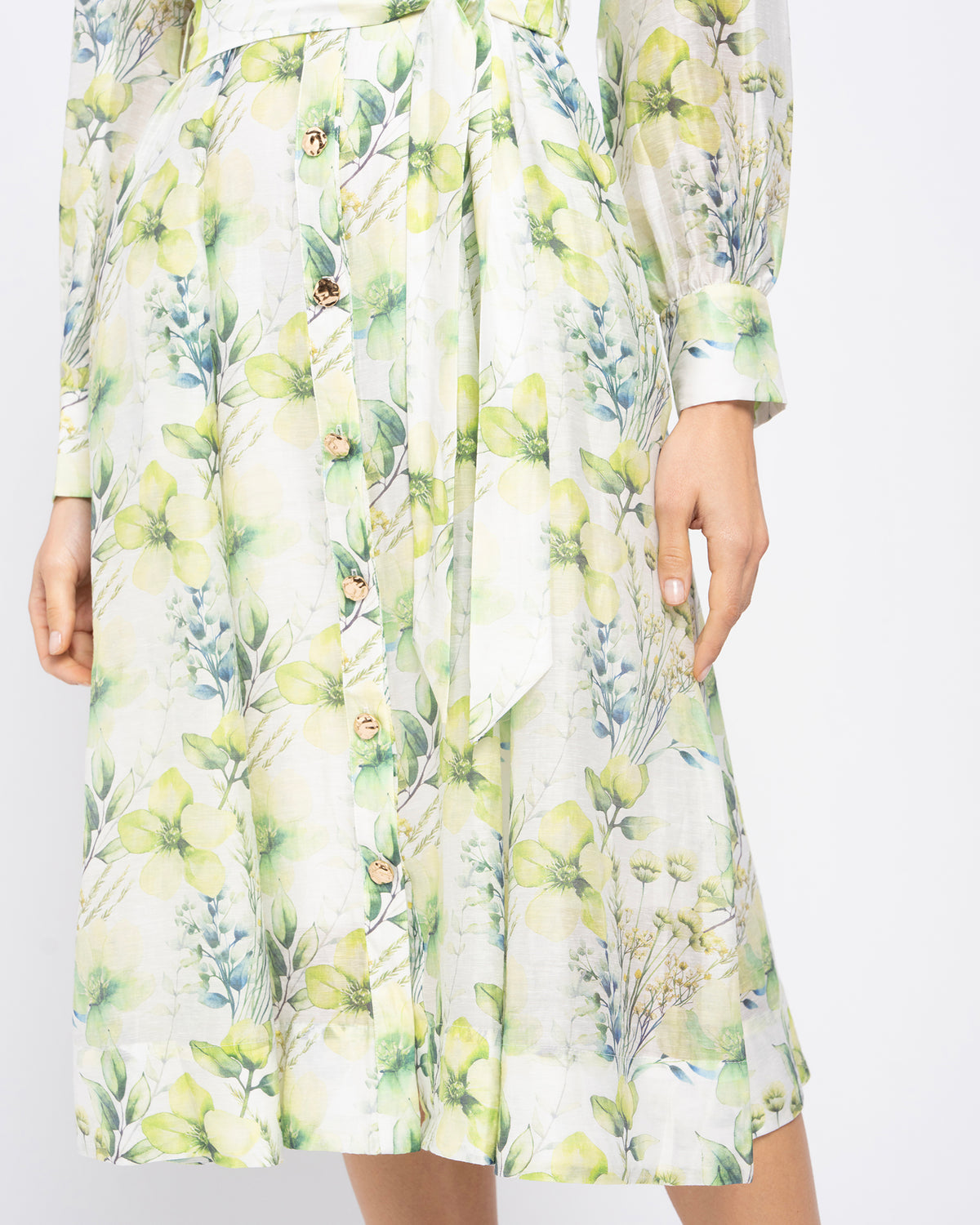 Maddie Women's Green Floral Midi Dress