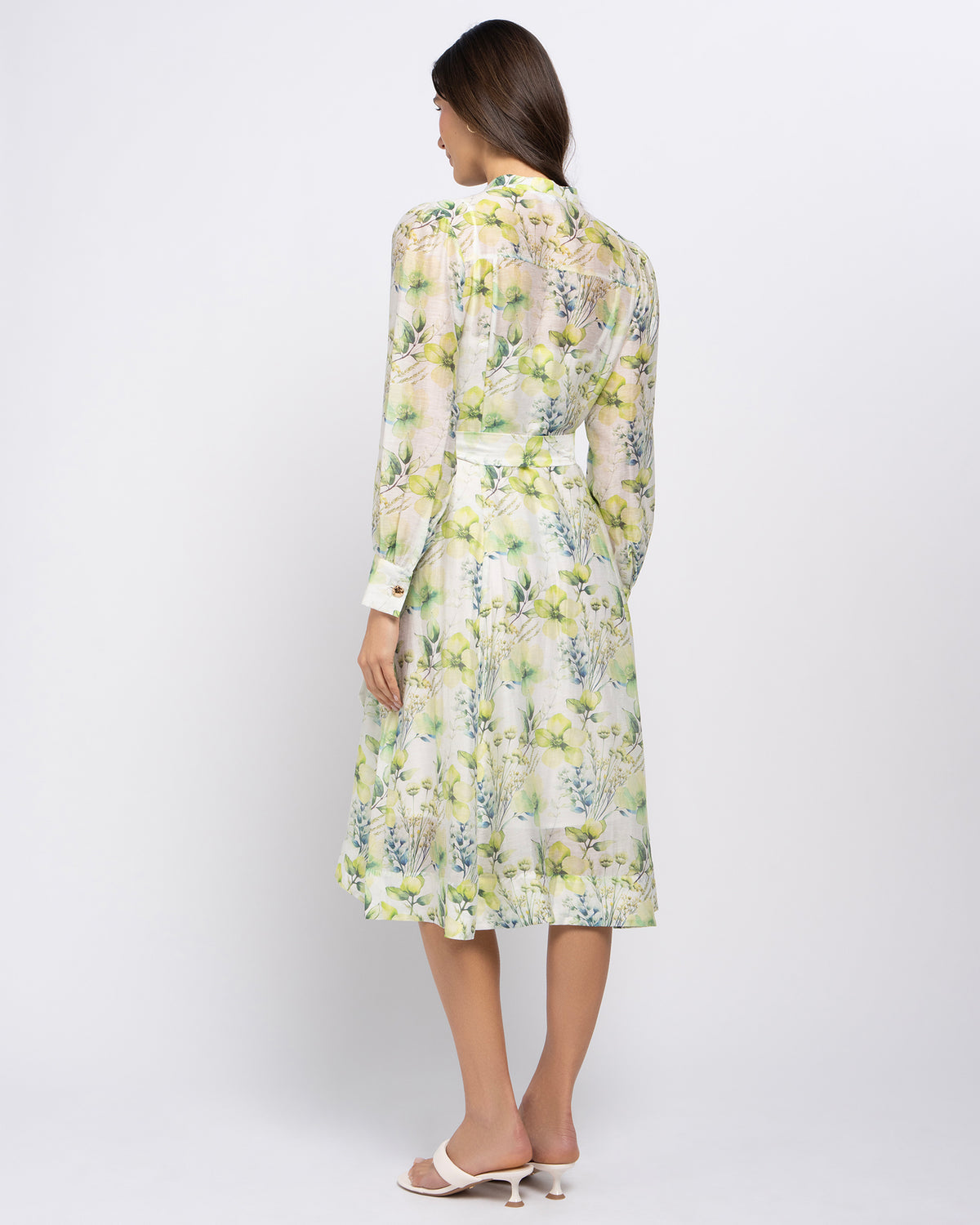 Maddie Women's Green Floral Midi Dress