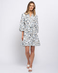 Paige Women's Linen Blend Dress in Blue Print