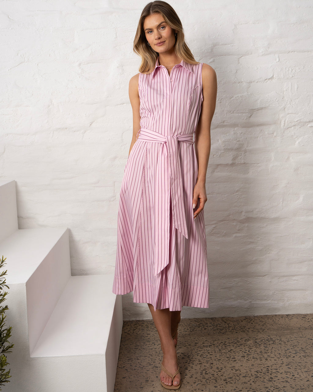 Stella Women's Jenny Midi Dress - Pink Candy Stripe