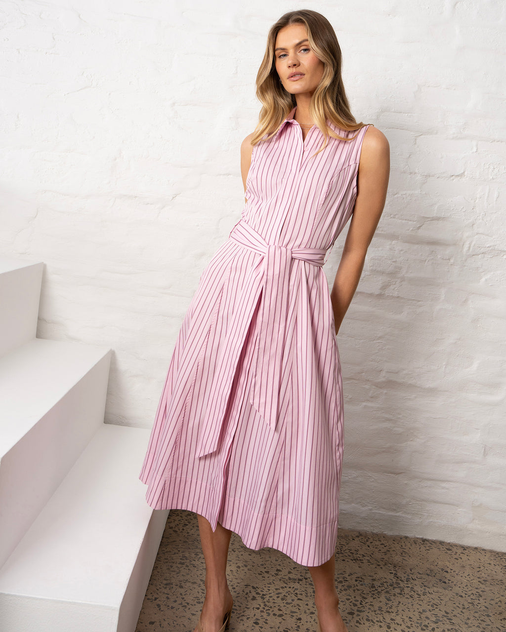 Stella Women's Jenny Midi Dress - Pink Candy Stripe