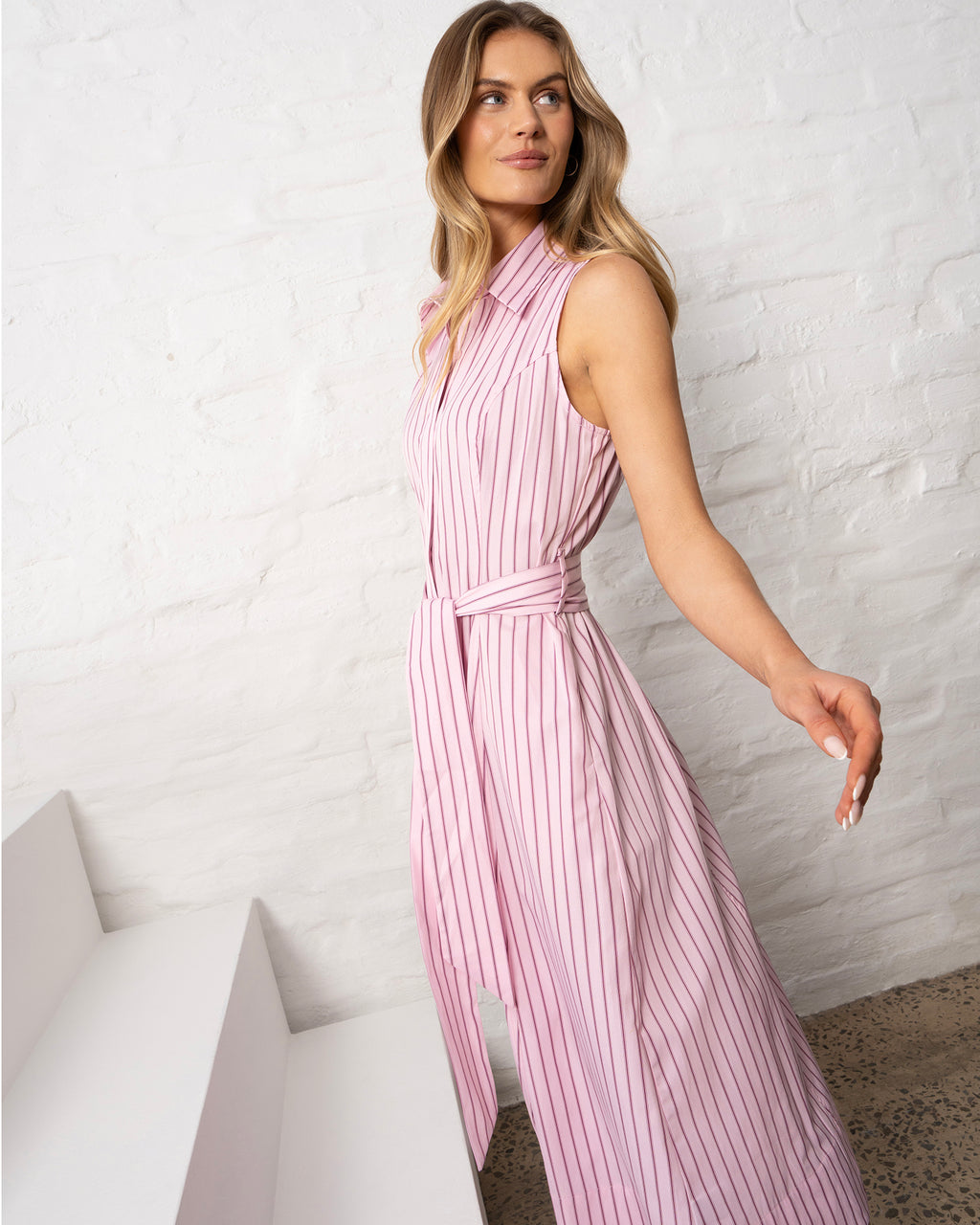 Stella Women's Jenny Midi Dress - Pink Candy Stripe