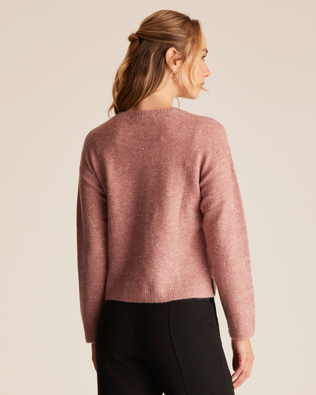 Night Crew Sparkle Knit - Azalea - Stella Clothing
