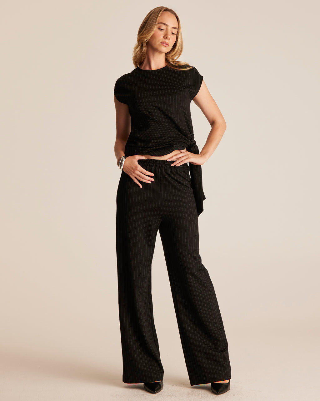 Nina Pant - Black Stripe - Stella Clothing
