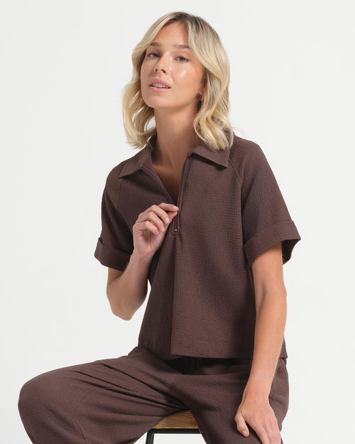 Khady Top - Choc - Stella Clothing
