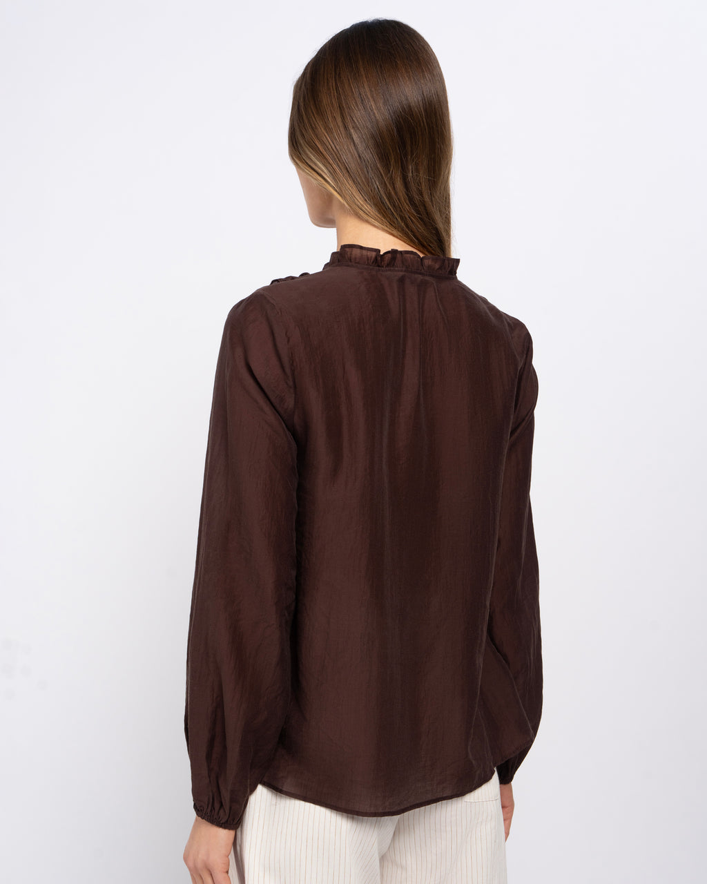 Women's Brown Ruffle Blouse in Melbourne