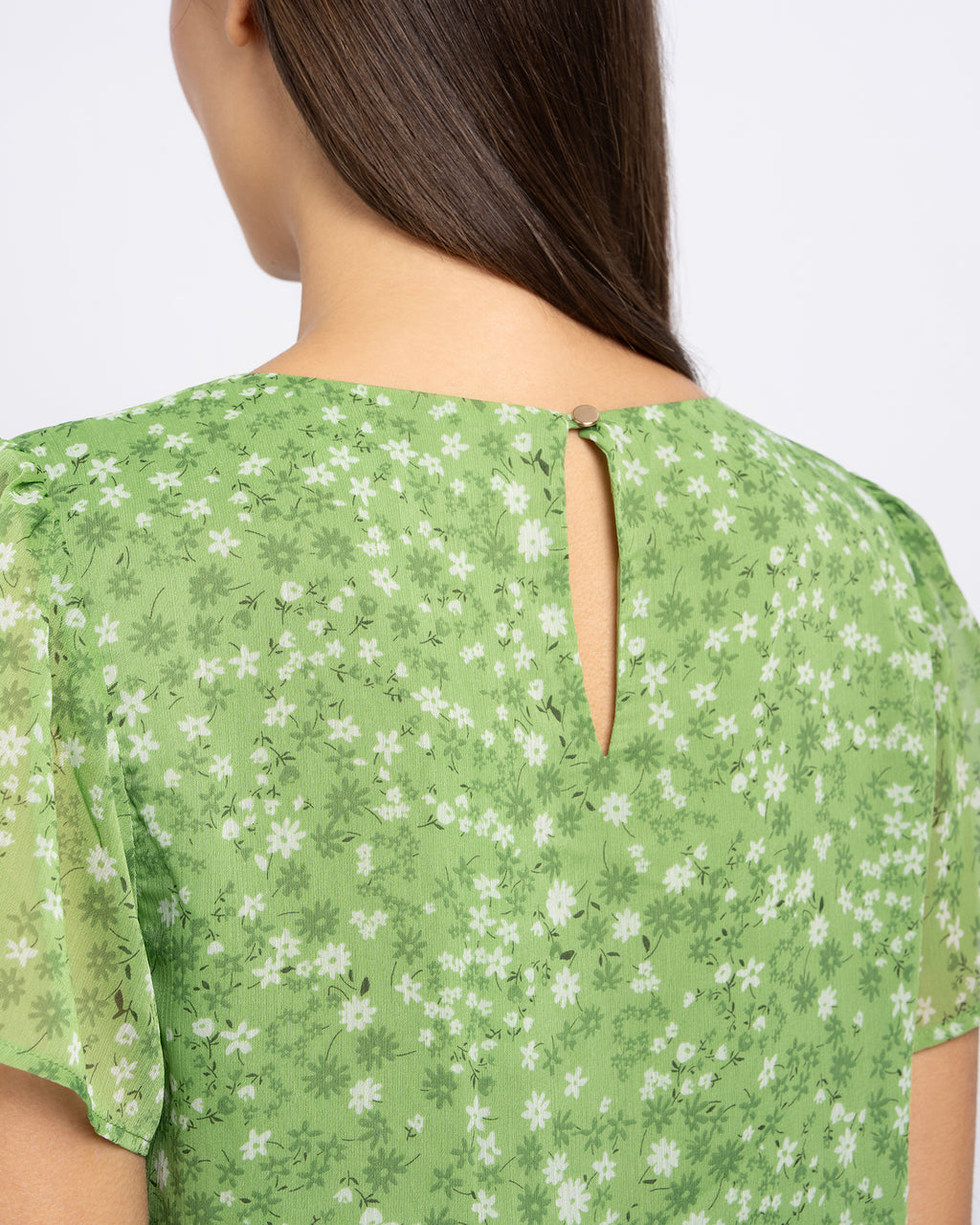 Margot Top in Green Bloom