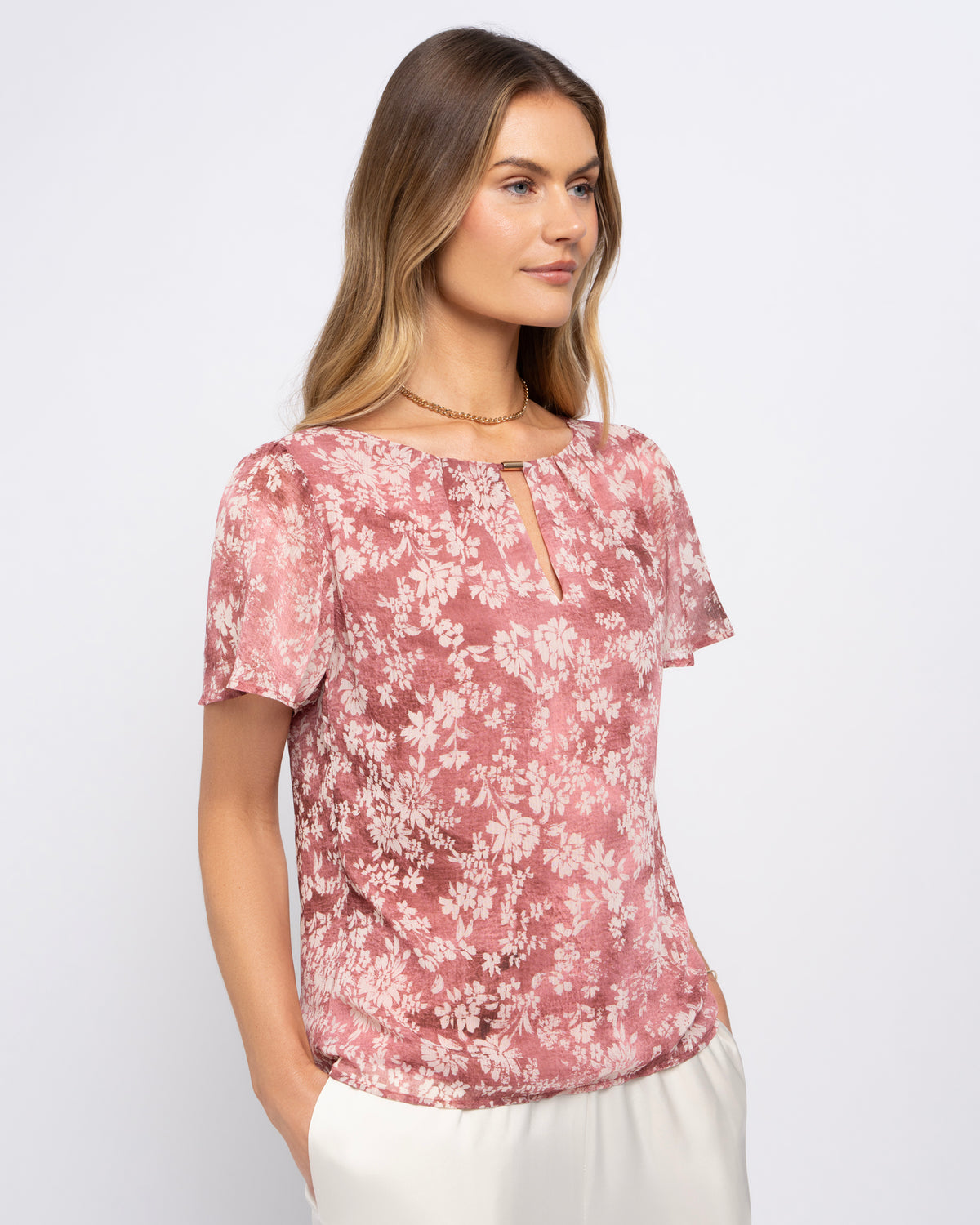 Margot Top in Pink Ditsy