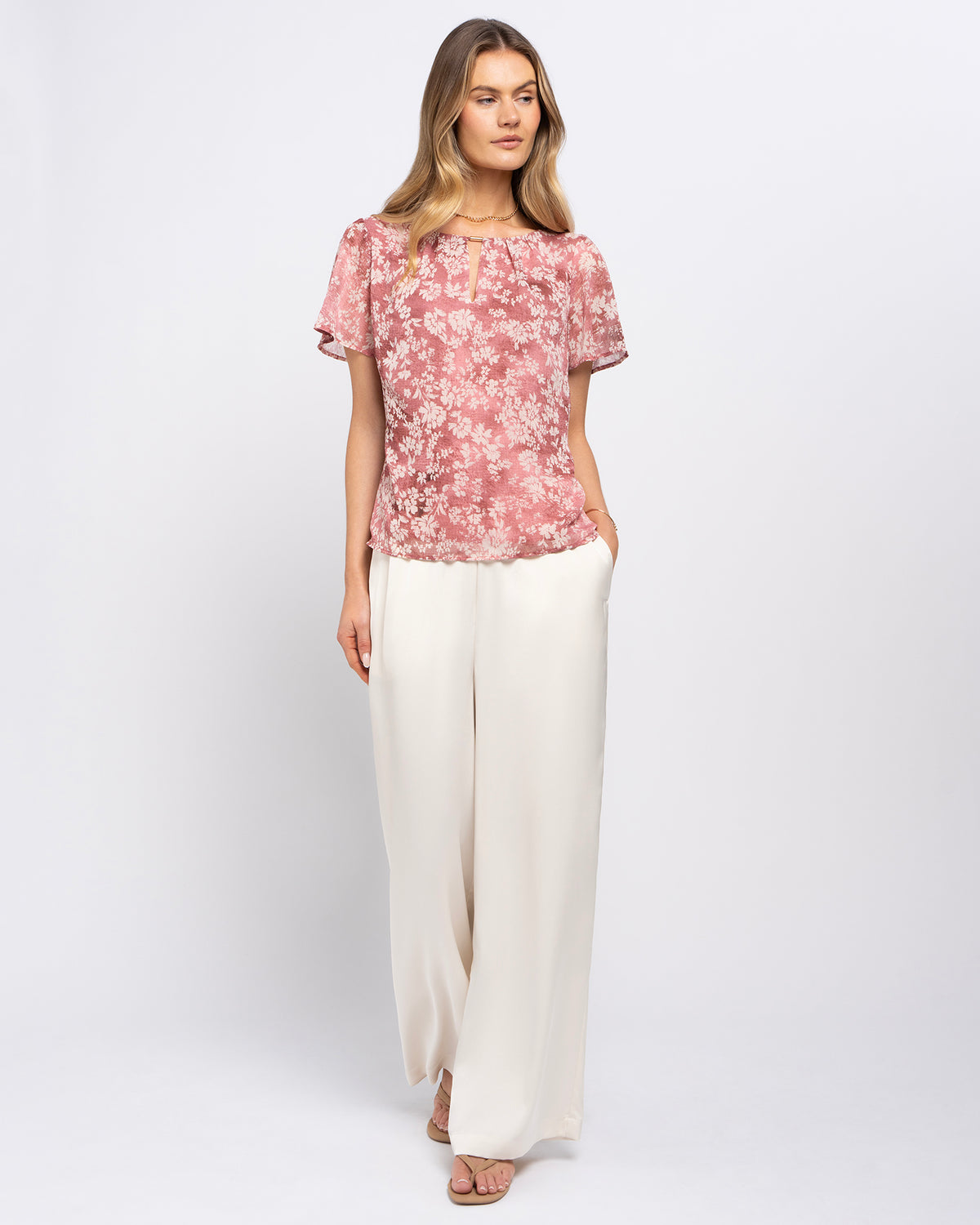 Margot Top in Pink Ditsy