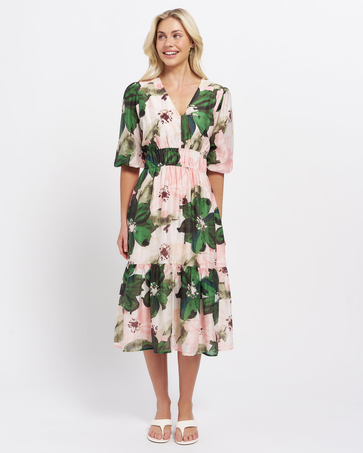 Stella Women's Cynthia Midi Dress - Peony Verde